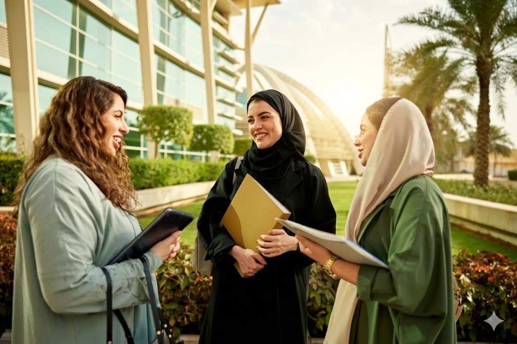 Students learning with AI tools